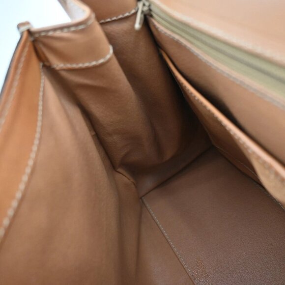 CELINE Logo Macadam Pattern Hand Bag PVC Leather Brown Gold Italy 04EF233 - Picture 11 of 14